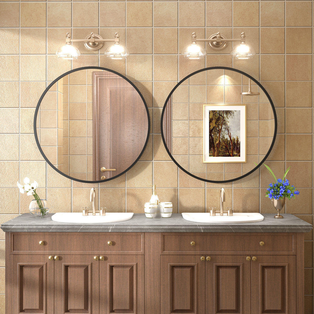Amara Tempered Glass and Aluminum Alloy Framed French Cleat Mounted Wall Mirror with 5-Year Warranty