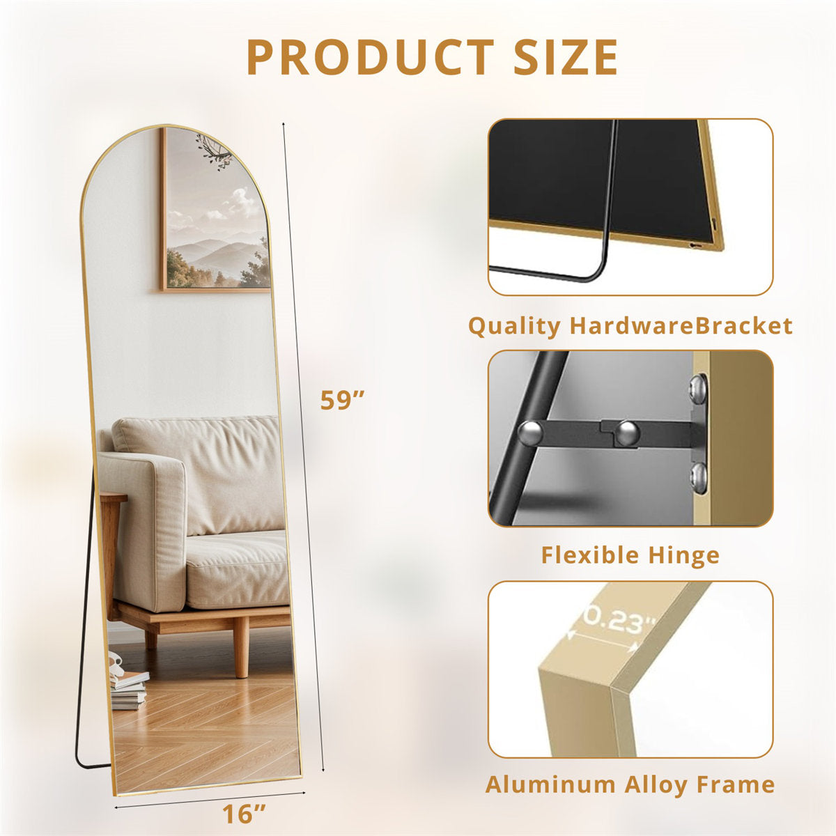 Arched Frame Full Length Mirror