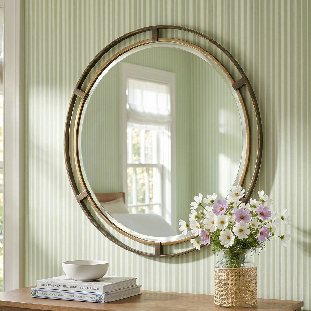 Cavil Metal Round Wall Mirror