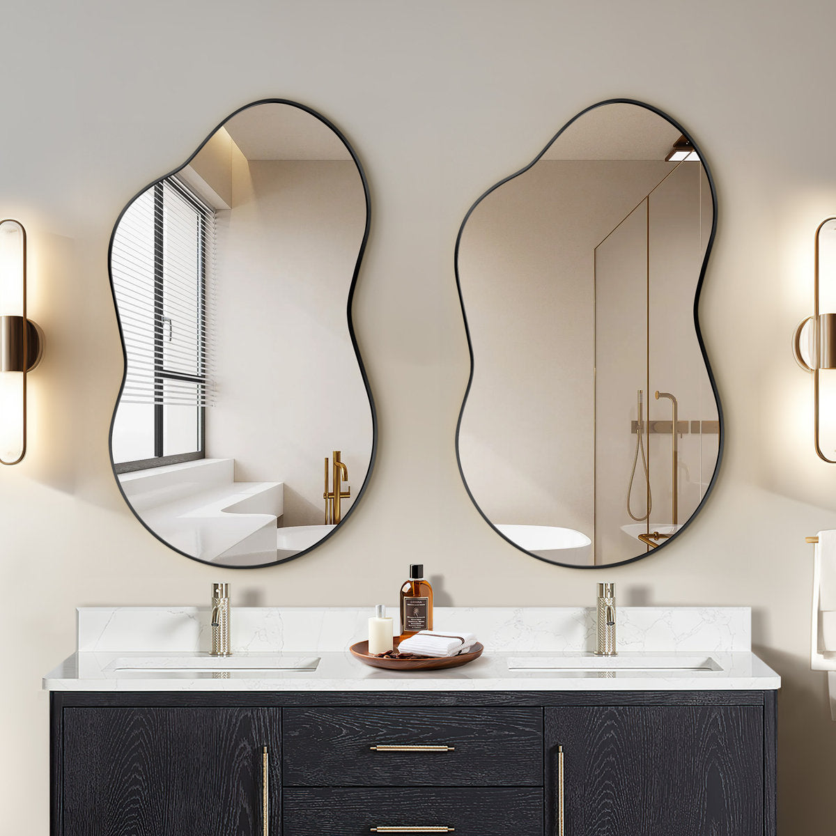 Cloud Shaped Metal Wall Mirror Sets (Set of 2)