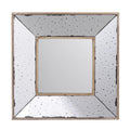 Distressed Silver Square Accent Mirror, Wall Mirror for Living Room, Entryway, Office, Bedroom, Hallway