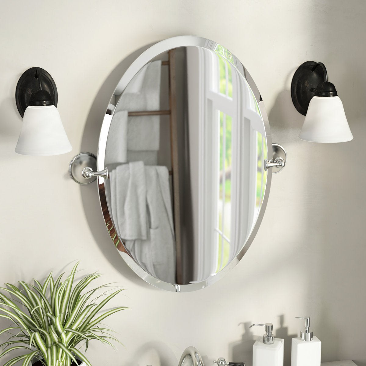Moen Glenshire Contemporary Beveled Frameless Vanity Mirror