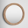 Vivienne Brown Wood Distressed Room Wall Mirror with Beaded Detailing